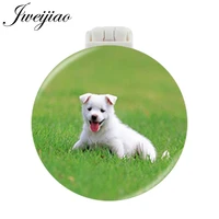 jweijiao love pets dogs pocket mirror with massage comb mini roundfolding compact portable makeup hand vanity mirrors gifts