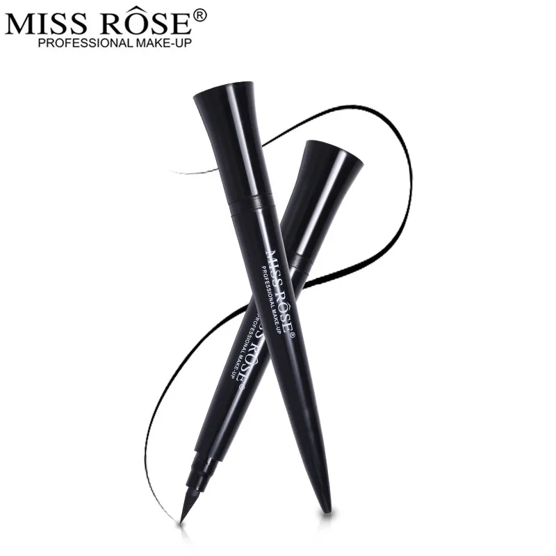 Подводка для глаз MISS ROSE Black жидкая подводка с герметичным карандашом макияж