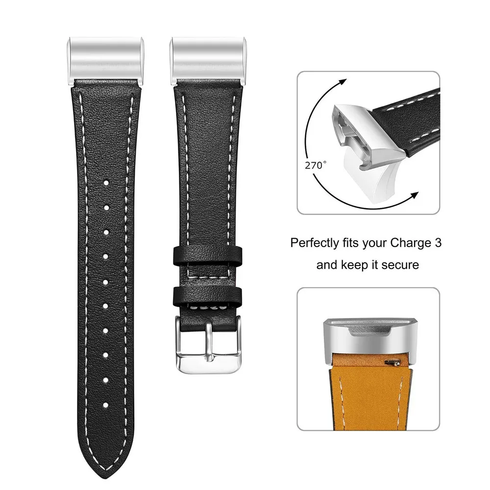 Для Fitbit Charge 3 натуральная кожа ремешок на запястье Браслет для Fitbit Charge3 фитнес-трекер SmartWatch ремешок