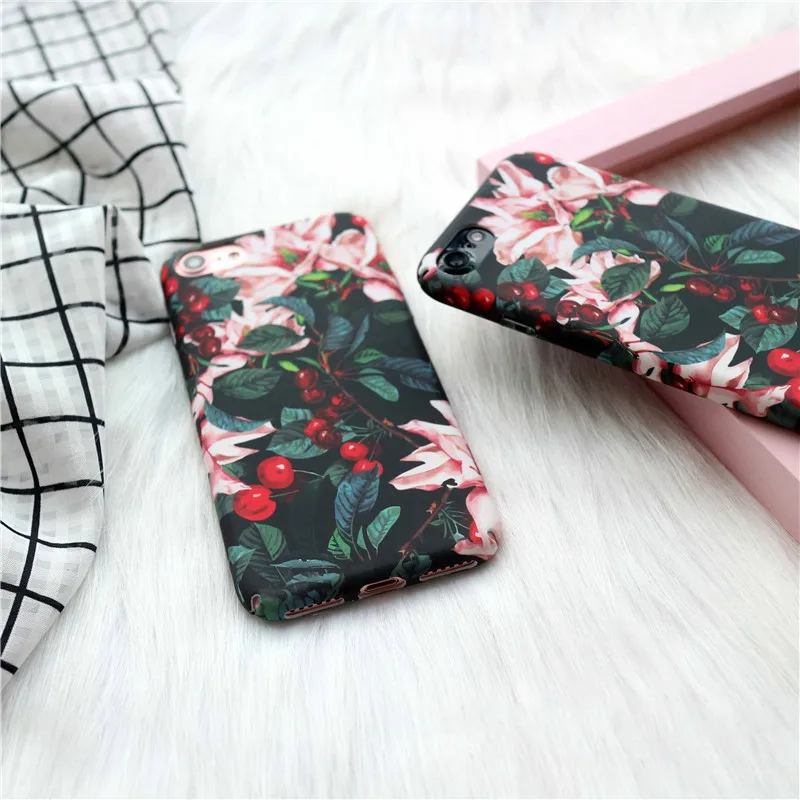 Модный винтажный Чехол для телефона с изображением вишневого дерева iphone 6 6s 7 7plus PC