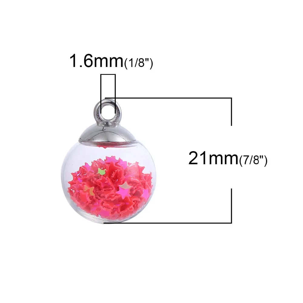 DoreenBeads DIY фурнитура подвеска стеклянный Шарм прозрачное стекло пузырьковая