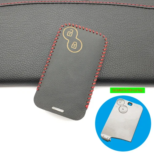 

100% кожаный чехол для автомобильного ключа, защитный держатель для ключей, аксессуары для Renault Laguna, 2 кнопки, смарт-пульт дистанционного управления