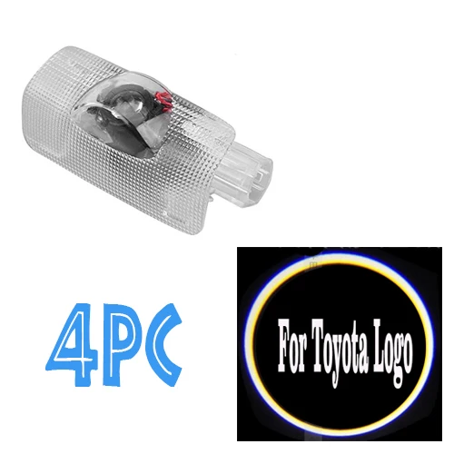 4X новейший дверной светильник для замены, подходит для Toyota Highlander Camry Corolla Bill Me Prado Prius eiz, светодиодный проектор логотипа, приветственный светильник - Испускаемый цвет: A001