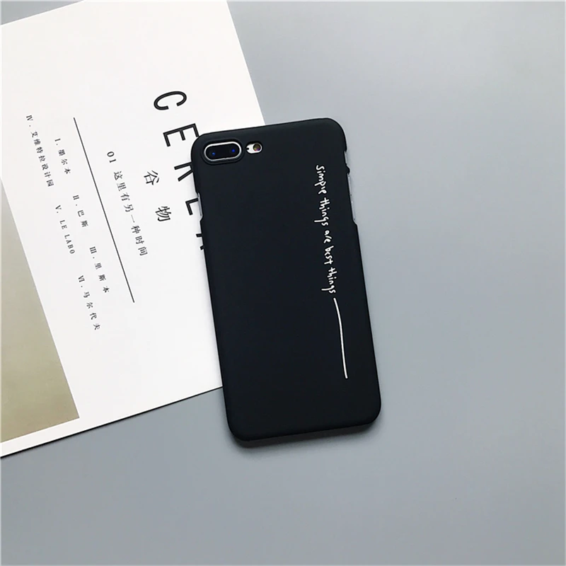 Черный белый пары Жесткий Чехол для ПК Чехлы iphone 6 6S 7 8 Plus X XS письмо простые вещи