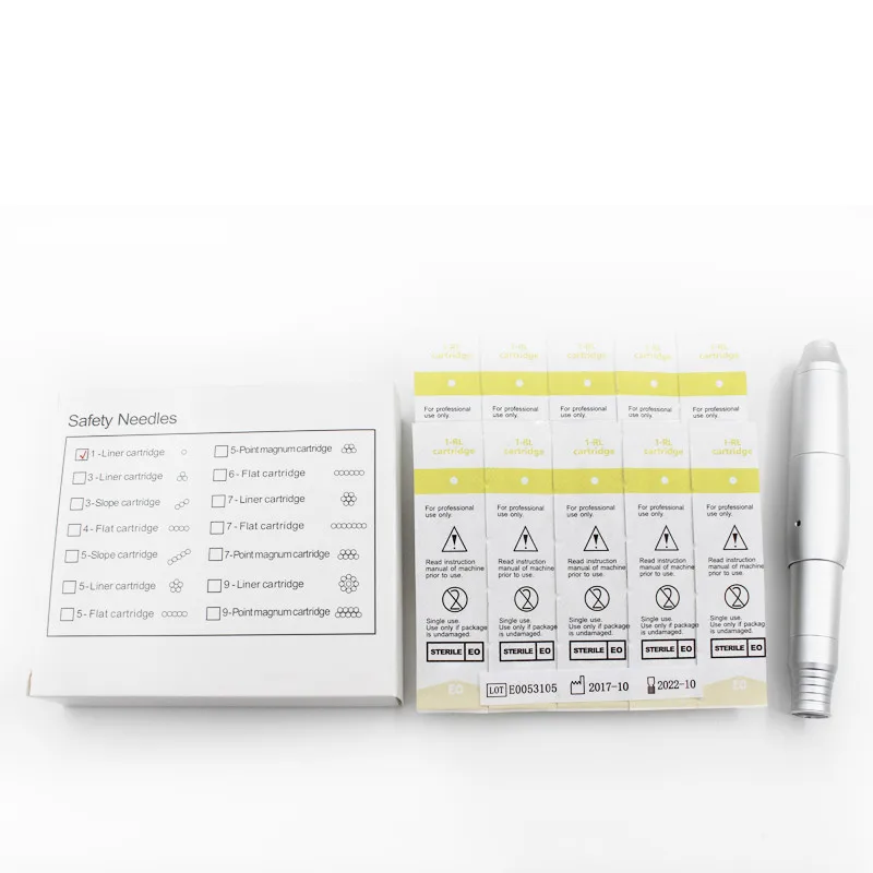 

50PCS Cartridge Needle 1RL 0.25/0.30mm Cartridge Needles Tattoo Permanent Makeup Electric Derma Pen Needles Tips for Eyebrow