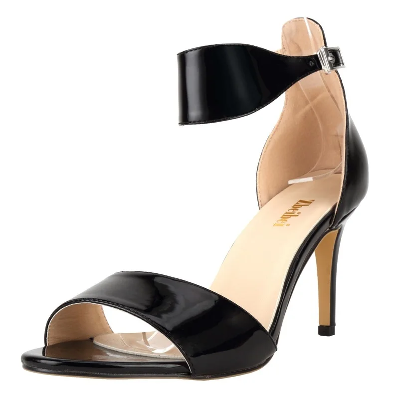 

Zapatos mujer 2021 женские сандалии ремешок с пряжкой, полиуретан на высоком каблуке 11 см, шпильки круглый носок, яркие цвета, с ремешком на лодыжке в...