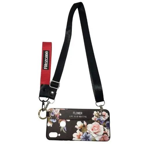 phone bag case Чехол из ТПУ с ремешком для huawei mate 20 10 pro P30 P20 pro lite honor 20 10 nova 4 3 3i, чехол, наручный браслет с цветами, держатель для телефона - Цвет: phone bag case
