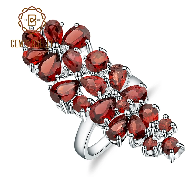 

Кольцо женское из серебра 925 пробы, с натуральным красным гранатом 1,056ct