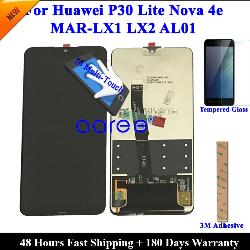 Протестированный Оригинальный ЖК-дисплей для Huawei P30 Lite lit Nova 4e с сенсорным экраном