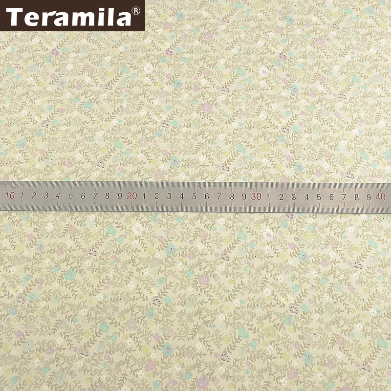 Teramila100% хлопок Цветы Ткань стеганый Tecido Вышивание лоскутное Telas DIY Tissus Au метр платье Домашний текстиль одежда для малышей