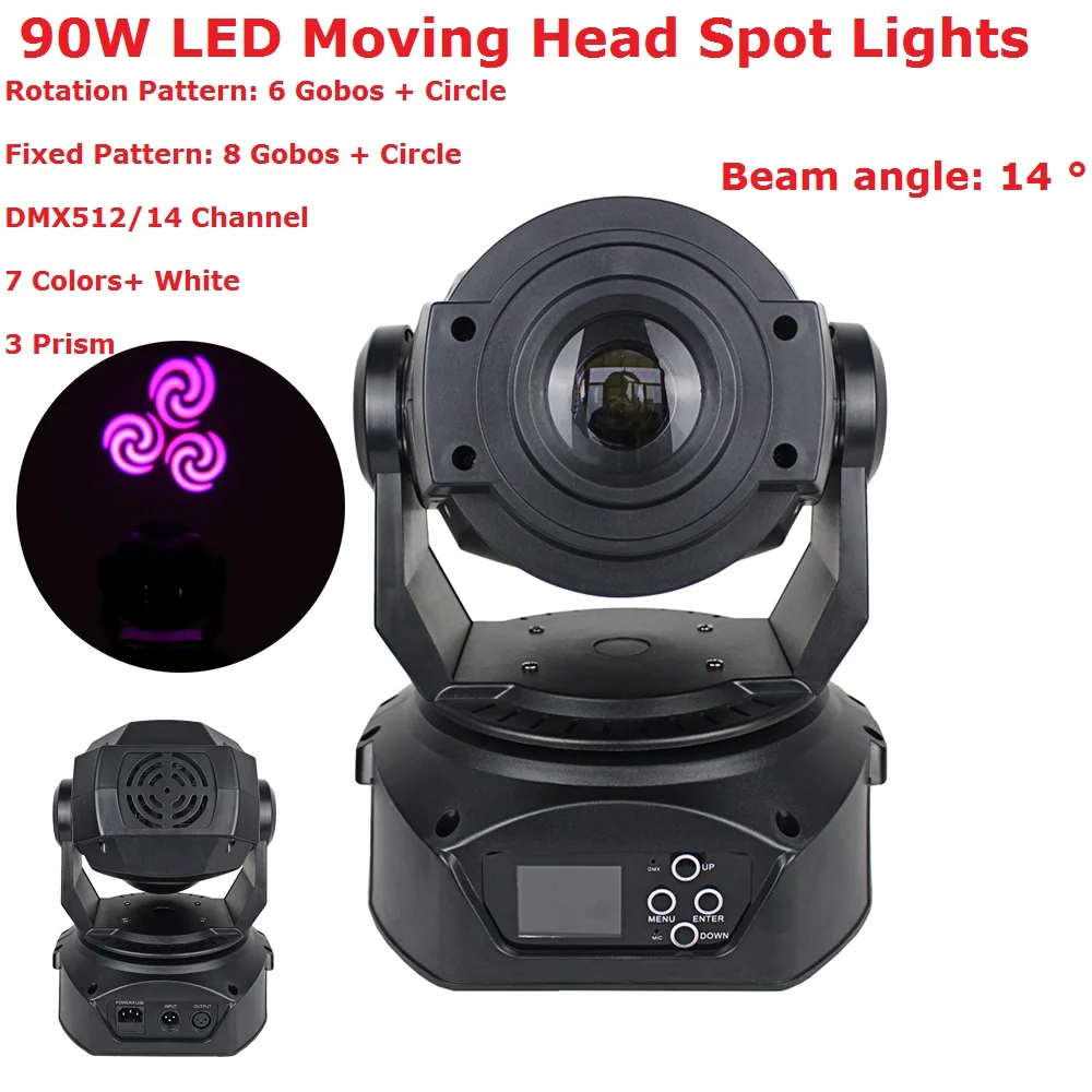 preço Unidade 2 90W Luzes Do Ponto De LED Movendo A Cabeça Luzes 3 Faceta Prisma Com Gobos Rotativos E 9 7 Fixo Gobos 14 ângulo Do Feixe De Grau