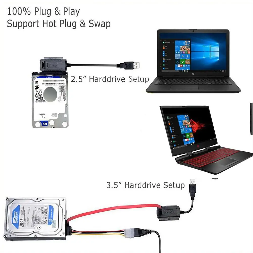 SATA/PATA/IDE to USB 2.0 Adapter Converter Cable for Hard Drive Disk 2.5&quot 3.5&quot |