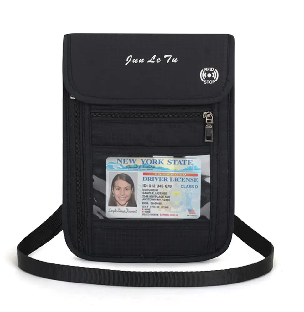 as picture shown Модный новейший Дорожный Чехол RFID блокирующий кошелек на шею водостойкие карты деньги телефон Обложка для паспорта держатель высокое качество - Цвет: as picture shown