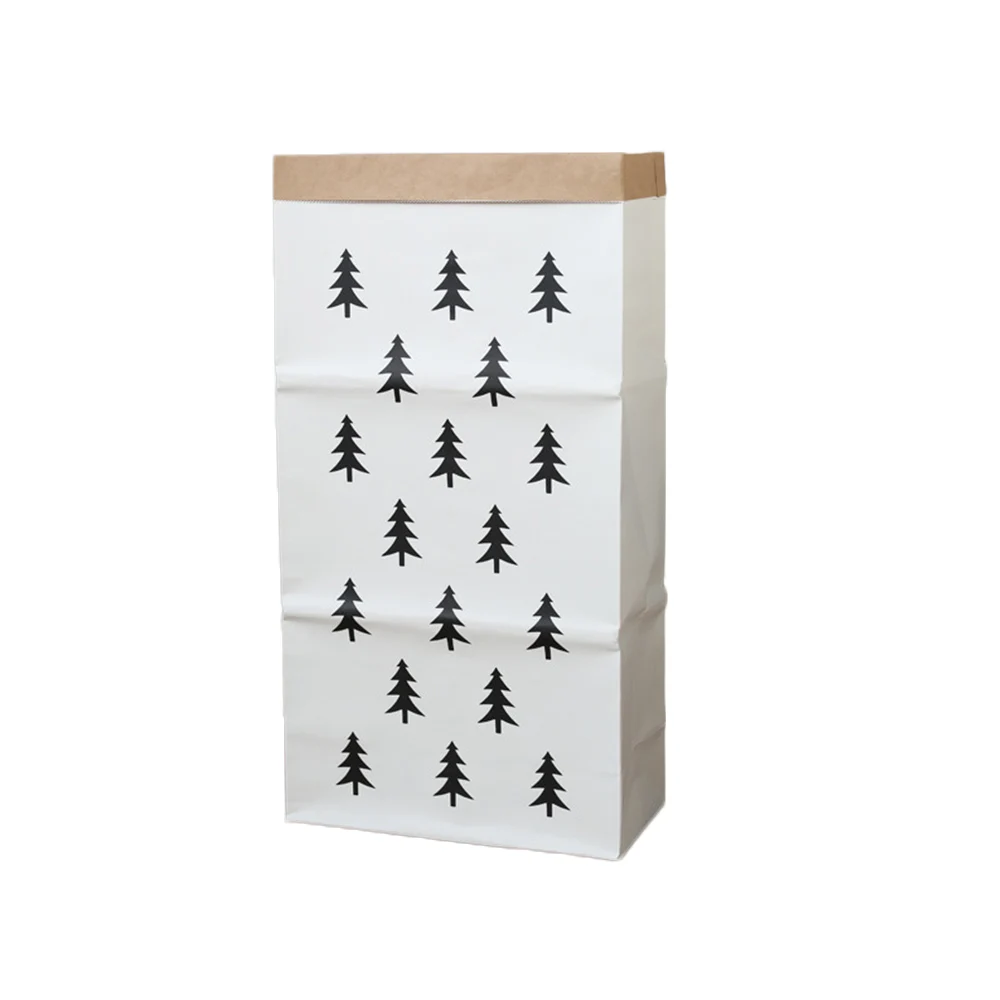 Christmas tree Мешок для хранения крафт-бумаги, мешок для стирки, детские игрушки, фруктовый цветок, Моющийся крафт-бумажный мешок, цветочные горшки для растений - Цвет: Christmas tree