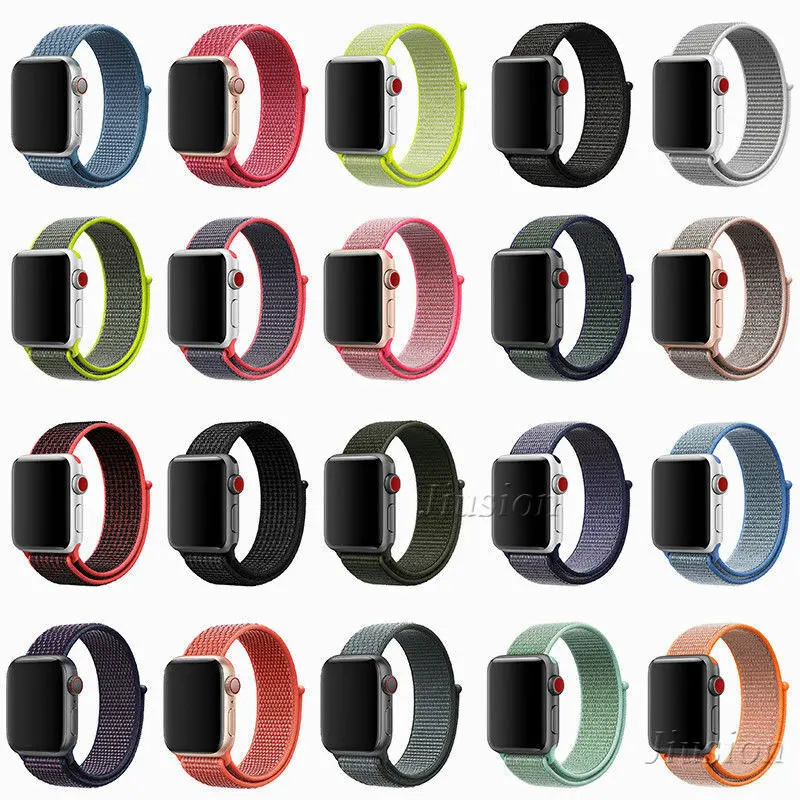Смарт-часы нейлоновый ремешок для Apple Watch 4/2/1 гибкий мягкий сменный браслета 38 мм 42