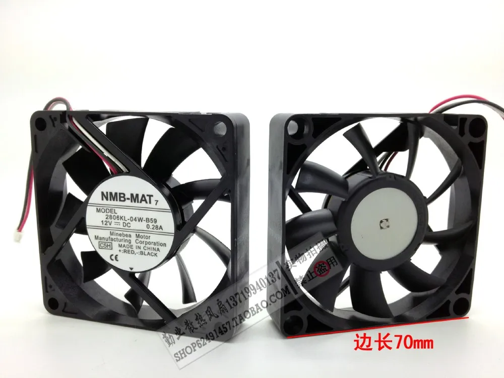 Оригинальный Для NMB 2806KL 04W B59 7015 7 см 12 В 0.28A CPU двойной шарикоподшипник Вентилятор