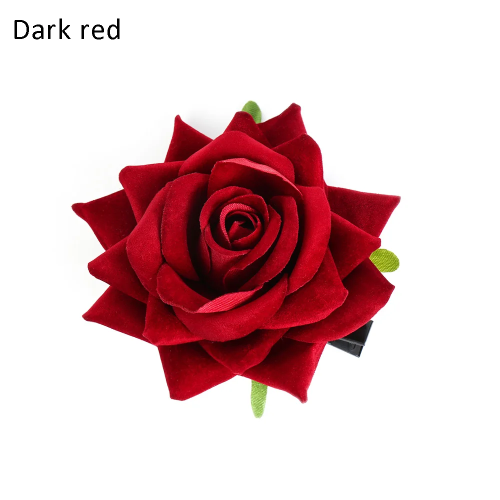 Dark Red 1 шт., женские заколки с розами для волос, заколки для волос для свадебной вечеринки, заколки для волос в богемном стиле, аксессуары для волос - Цвет: Dark Red