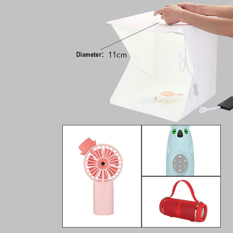 Baolyda 2 LED Лайтбокс для фотосъемки портативная складная коробка 40*40 фотостудия