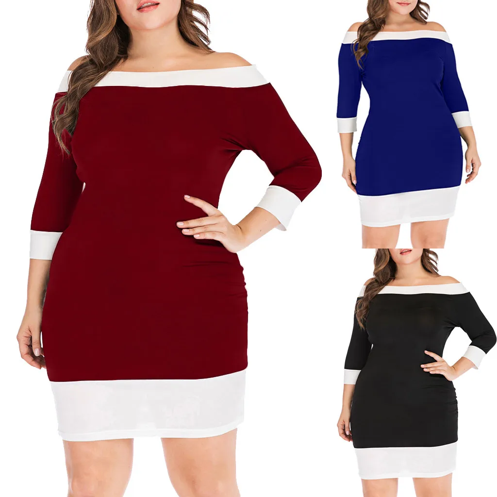 JAYCOSIN женское платье плюс, лето, 5xl, Дамское, большой размер, с открытыми плечами, половина рукава, высокая талия, сумка, бедра, летнее платье, повседневное