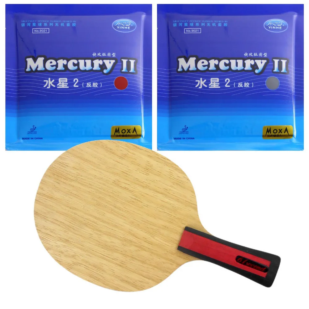 61 second 3004 лезвие Shakehand с 2x Galaxy Mercury II резинки для настольного тенниса