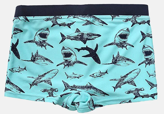 Charmleaks Boy Swimming Shorts Swimwear Carton Shark Printed Swimsuit Bottom Kids Cute Bikini Pants Beach Wear Bathing Suit