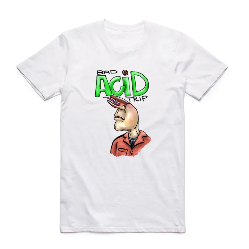 

Летняя мужская и женская модная футболка с принтом кислотной поездки, с короткими рукавами и круглым вырезом, крутая Повседневная футболка ...