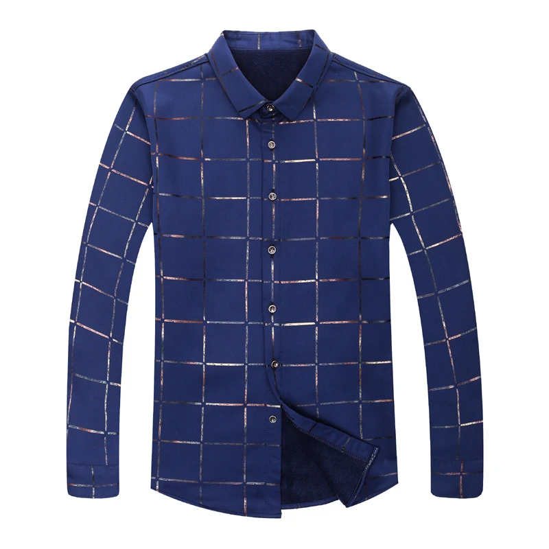 MIACAWOR Men's Plaid Long Sleeve Casual Dress Shirts Slim Fit C493 image 4
