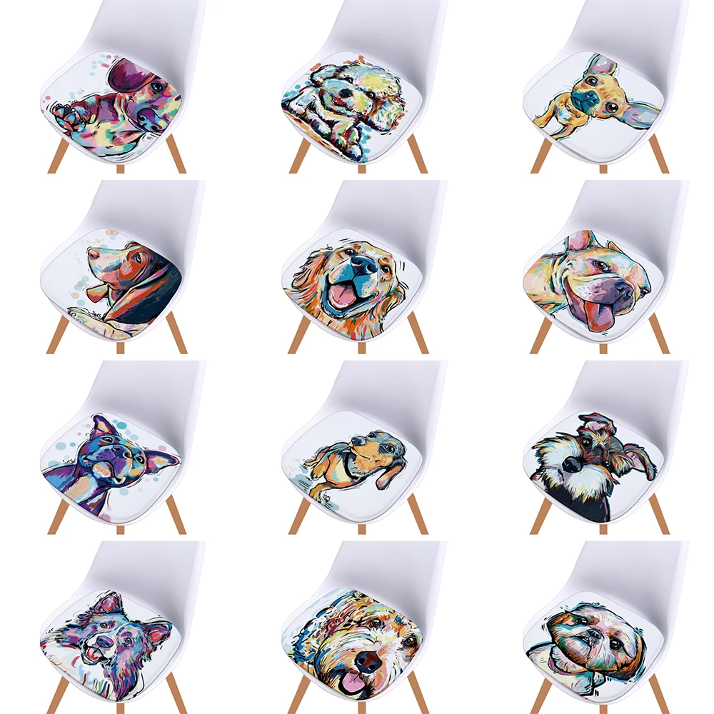 Мягкая фланелевая Подушка на сиденье в мультяшном стиле с принтом собаки подушка