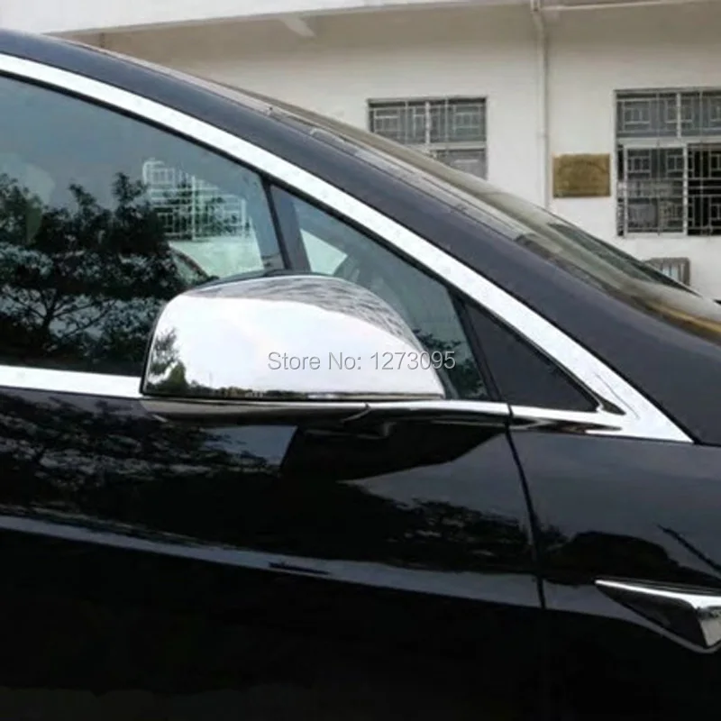 

For Tesla Model X 2016 2017 ABS Chrome Car Rear View Mirror Cover Side Door Wing Cover Protective Sticker Car Styling Accessory
