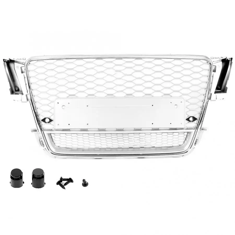 Car Modification Front Bumper Grille Grill Mesh Fit for Audi A5/S5 2009 2010 2011(Silver) Car Styling