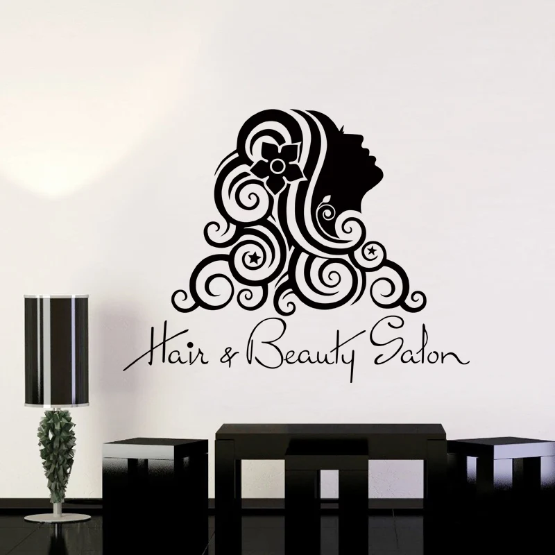 Наклейка для парикмахерской на стену Виниловая наклейка окна ножницы Декор
