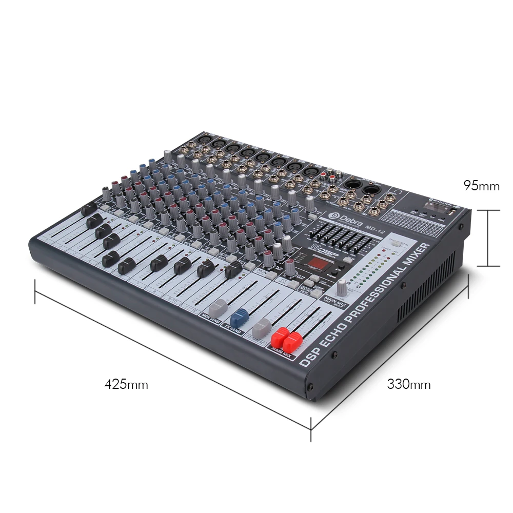 Хорошее качество чистый звук! 12 микшер каналов цифровой аудио dj контроллер с 48 в