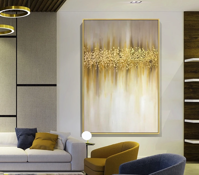 Large size handmade Oil Painting Modern painting art Abstract golden Trees canvas for home decor wall pictures | Дом и сад
