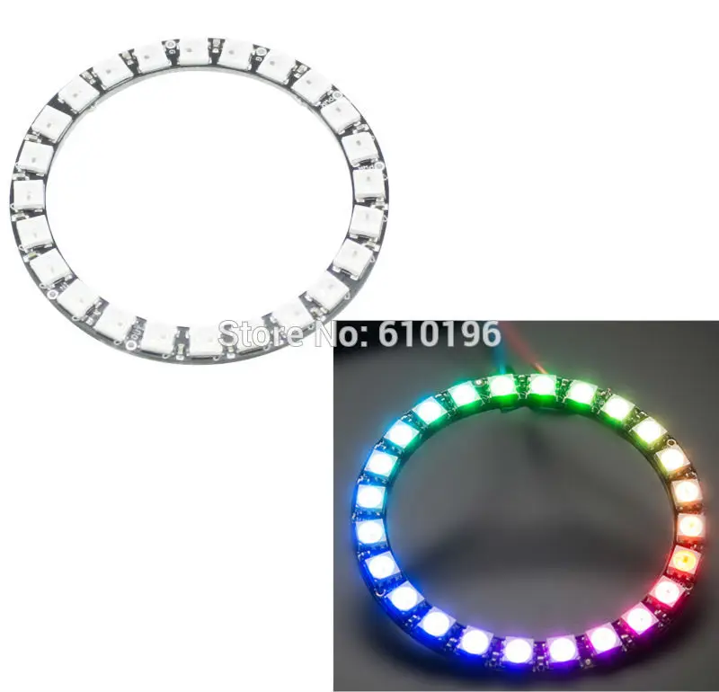WS2812B модуль полосы 24 бит X WS2812 5050 RGB светодиодные кольцевые лампы с