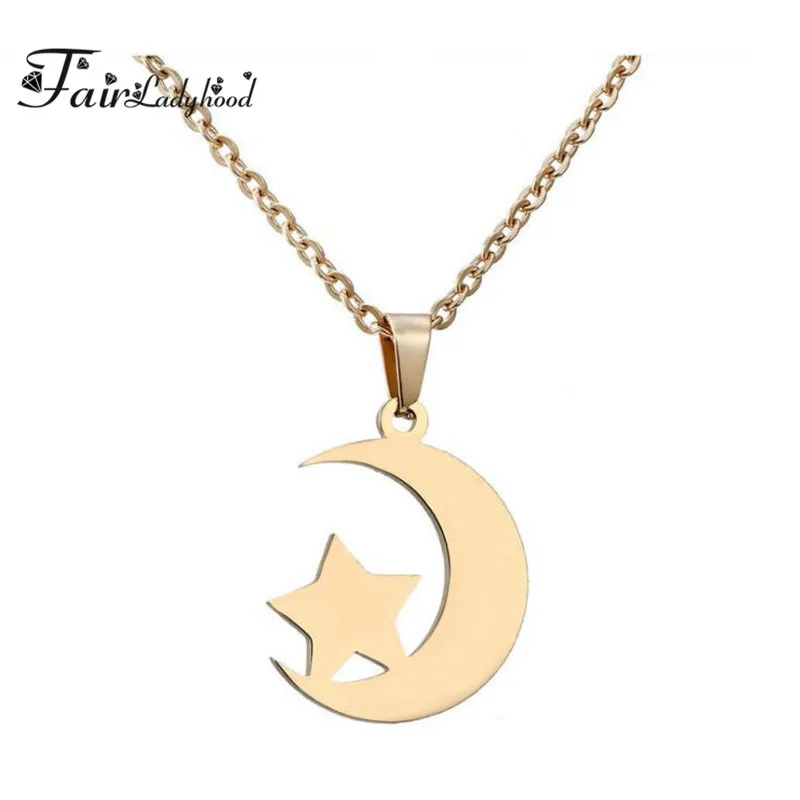 Ожерелье свитер со звездочкой и луной звездочка луна ожерелье из нержавеющей