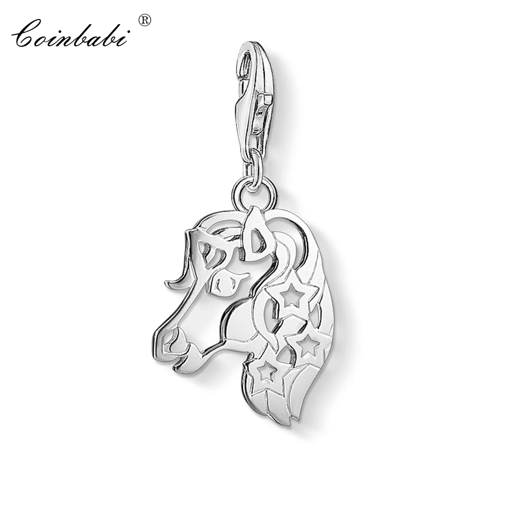 

Charm Pendant Horse ,2018 Fashion Jewelry Classic Real Authentic 925 Sterling Silver Gift For Women Men Fit Bracelet