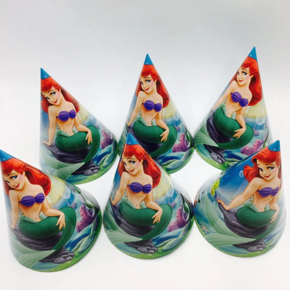6 шт./лот Вечерние шапки Русалочки Детские вечерние для дня рождения | Дом и сад