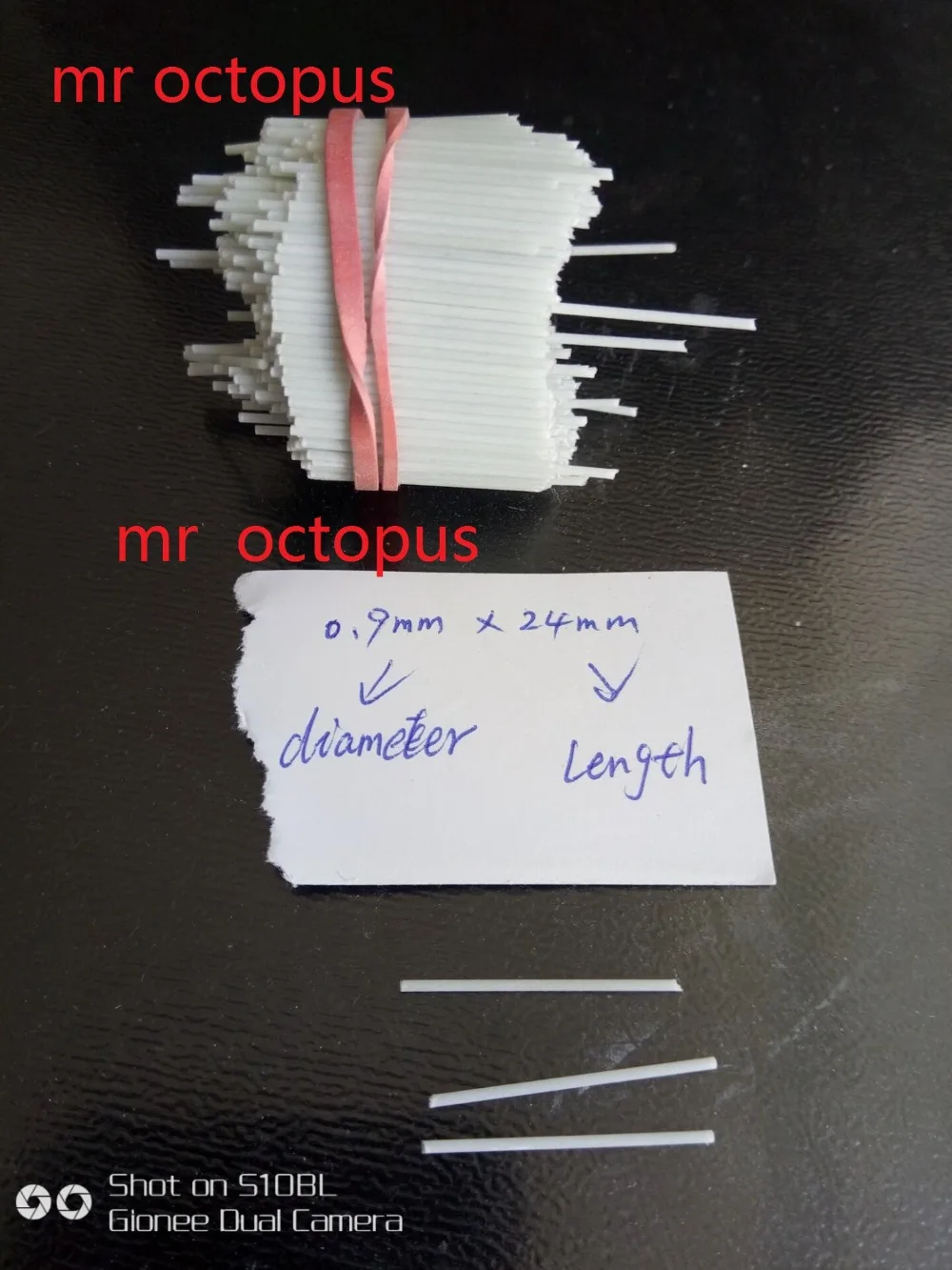 MR OCTOPUS 200 шт. 0.9mmx24mmRound Стекловолоконная палочка для зажима крючка кальмара