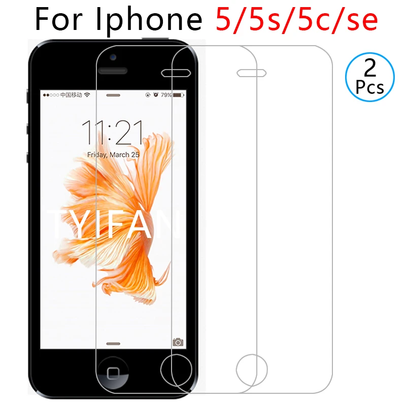 2 шт закаленное стекло для apple iphone se 5 5s 5c s c e Защитное стекло для экрана протектор для iphone 5 iphone 5s iphone se i phone s5