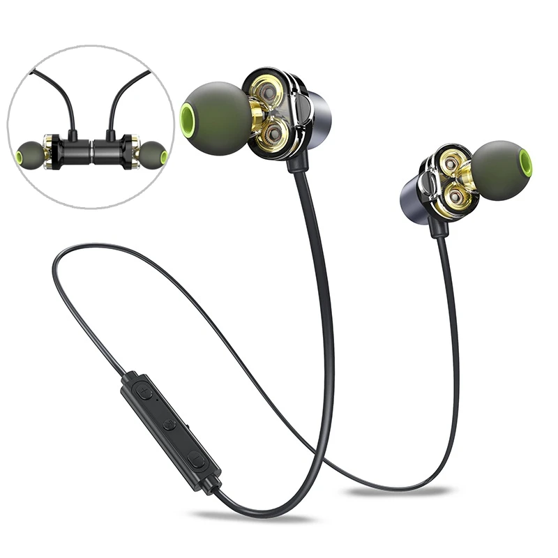 AWEI X650BL bluetooth Беспроводные наушники с двойным динамиком динамика динамические наушники в ухо HIFI fone de ouvido