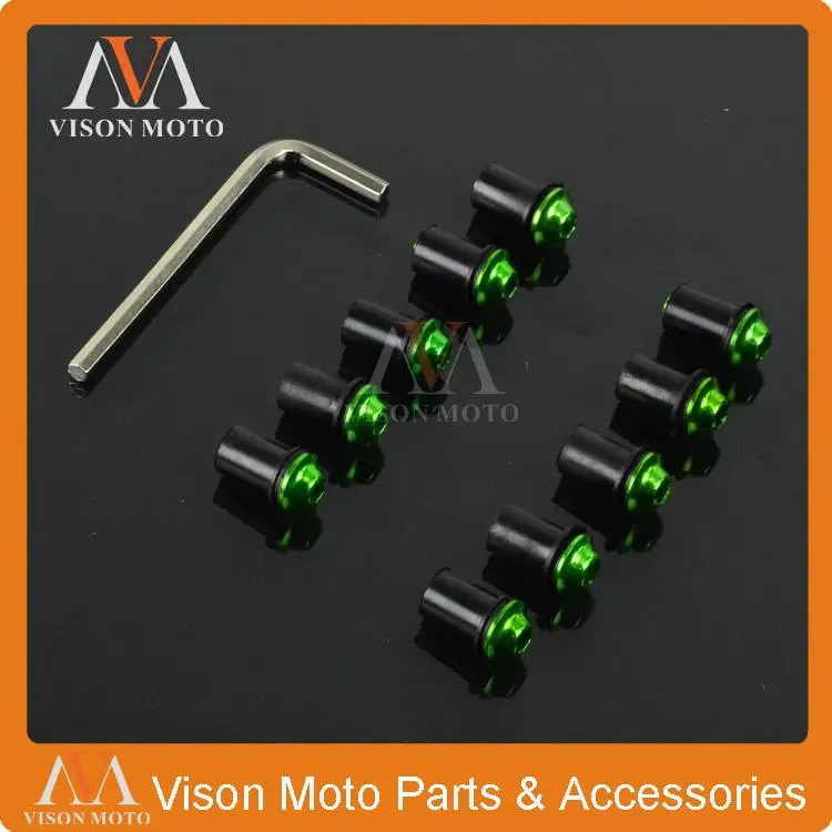 Винты для ветрового стекла болты мотоциклов 5 мм 10X Kawasaki Z750 Z800 Z1000 ZX6R ZX10R NINJA250 NINJA300