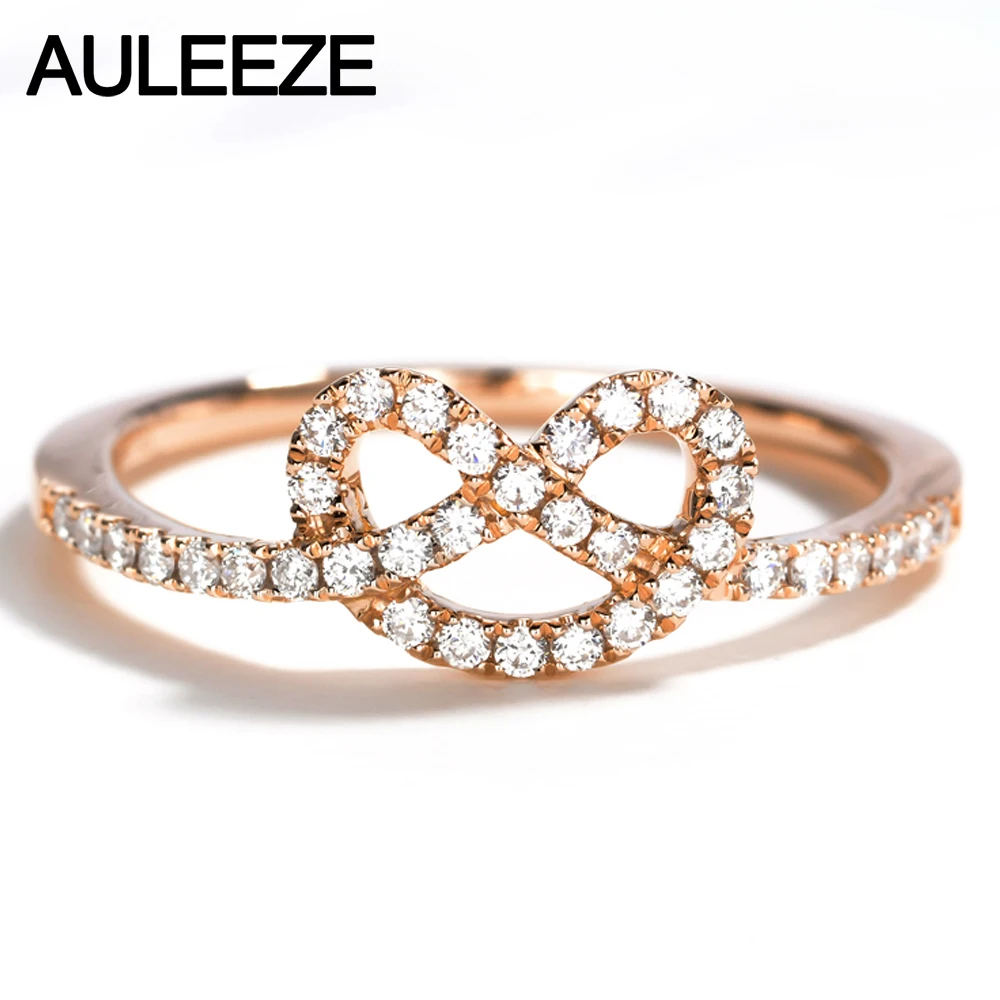 

Женское кольцо с натуральным бриллиантом AULEEZE, однотонное обручальное кольцо из 18-каратного розового золота, ювелирные украшения из драгоц...