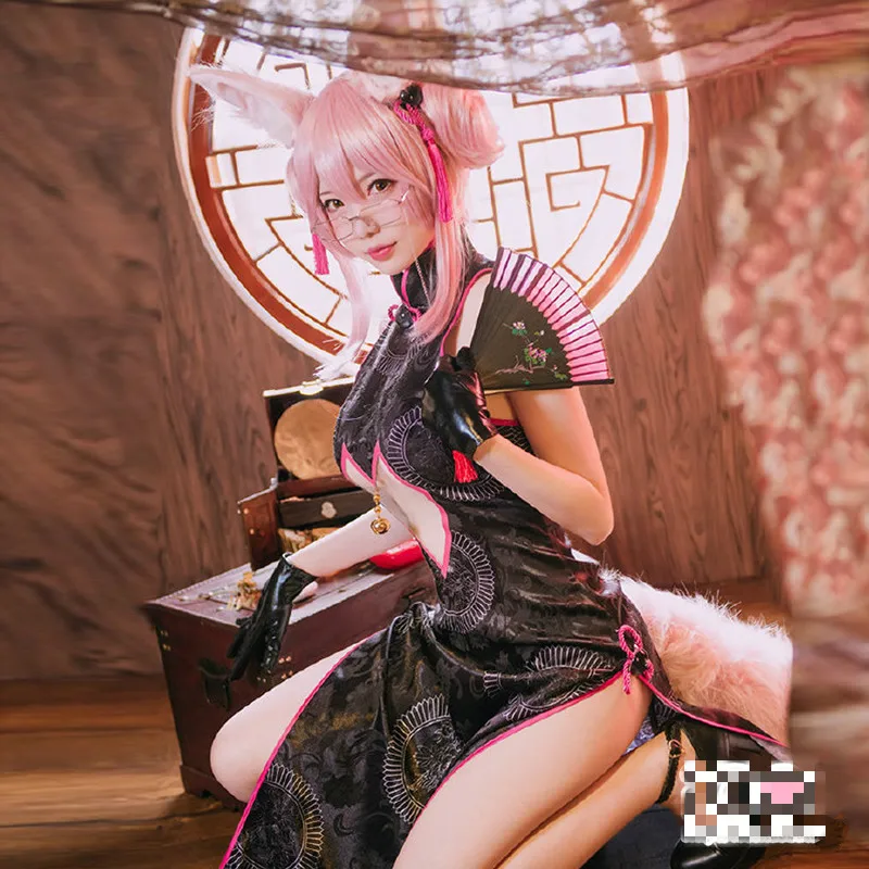 FGO Fate большой заказ тамамо no Mae Koyanskaya лиса секретарь Чонсам платье униформа наряд