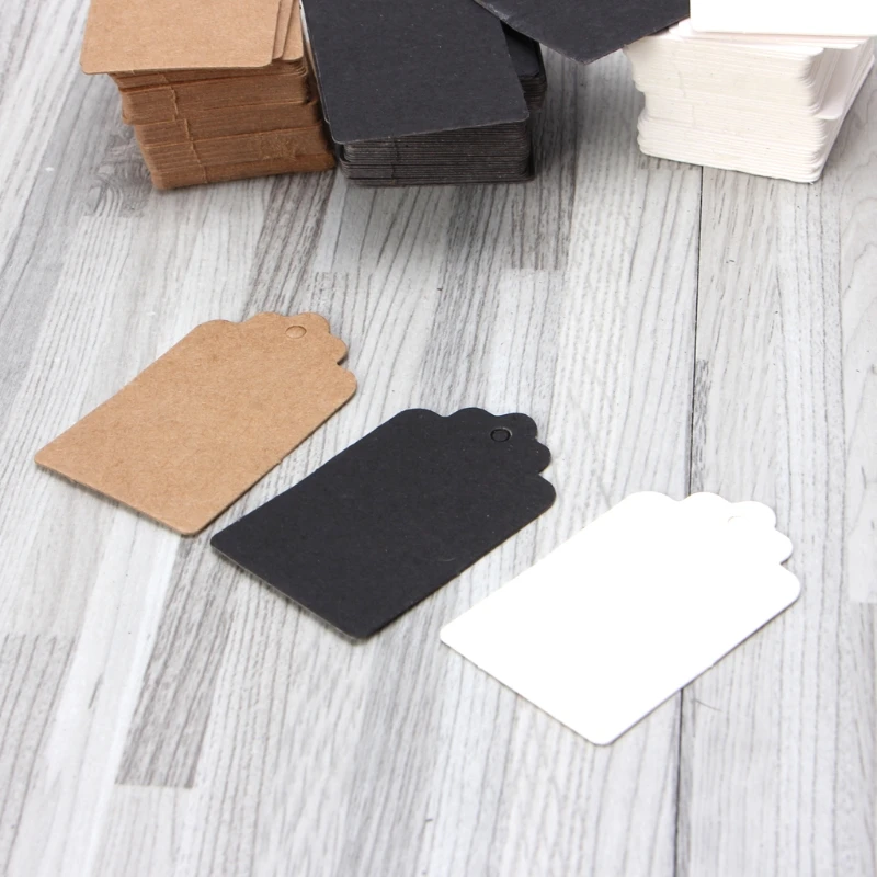 

100Pcs Kraft Paper Tags For Jewelry String Blanks Favour Price Label Paper Pricing Tags