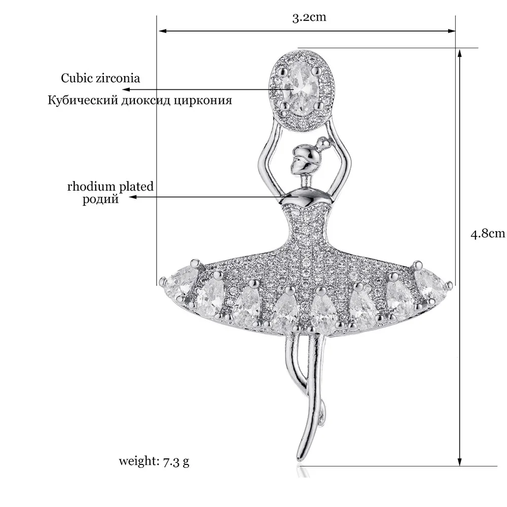 Ювелирные изделия FARLENA изящная брошь балерины для женщин булавки платьев шарфов