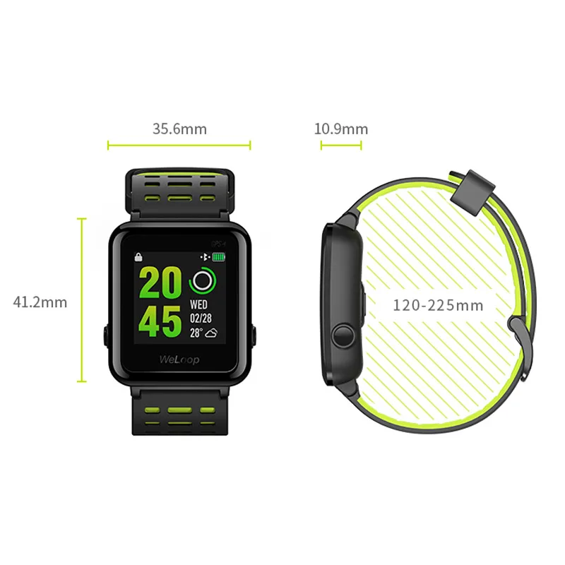Новый английский Weloop Hey 3 S SmartWatch Мульти Спорт Смарт часы GPS + 50 м Водонепроницаемый