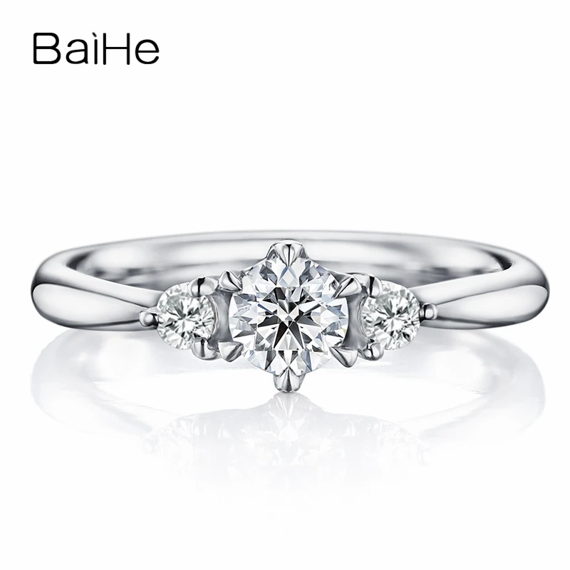 Ювелирное изделие BAIHE из белого золота 10 к (AU417) с сертификатом 0 25 карата модное