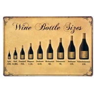 metal tin signs wine bottle sizes vintage home decor shabby chic wall poster iron plates bar cafe pub decoration 30x20cm