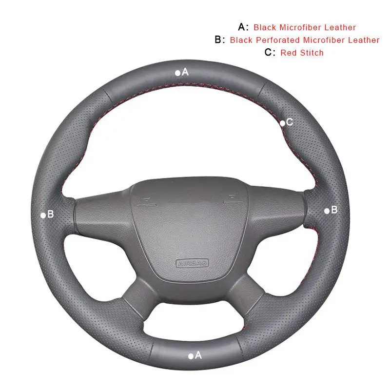 Microfiber Leather Оплетка автомобиля на рулевом колесе Крышка для Ford Focus 3 2012- Kuga Escape 2013- C-MAX 2011- авто кожаное колесо крышка - Название цвета: Microfiber Leather
