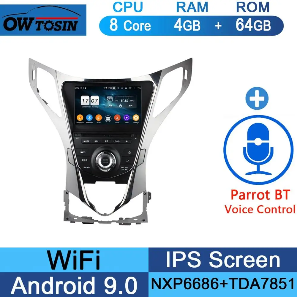 64G Parrot BT " ips 1920*1080 8 ядерный 4G+ 64G rom Android 9,0 автомобильный dvd-плеер для hyundai AZERA Grandeur HG I55 2011 2012 DSP радио gps Parrot BT - Цвет: 64G Parrot BT